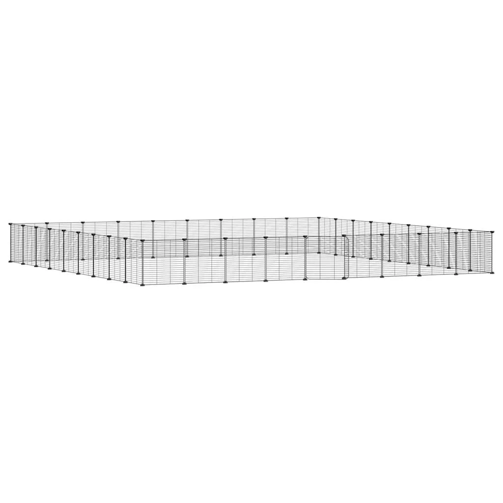 VidaXL 36-Panel Pet Cage with Door Black 35x35 cm Steel