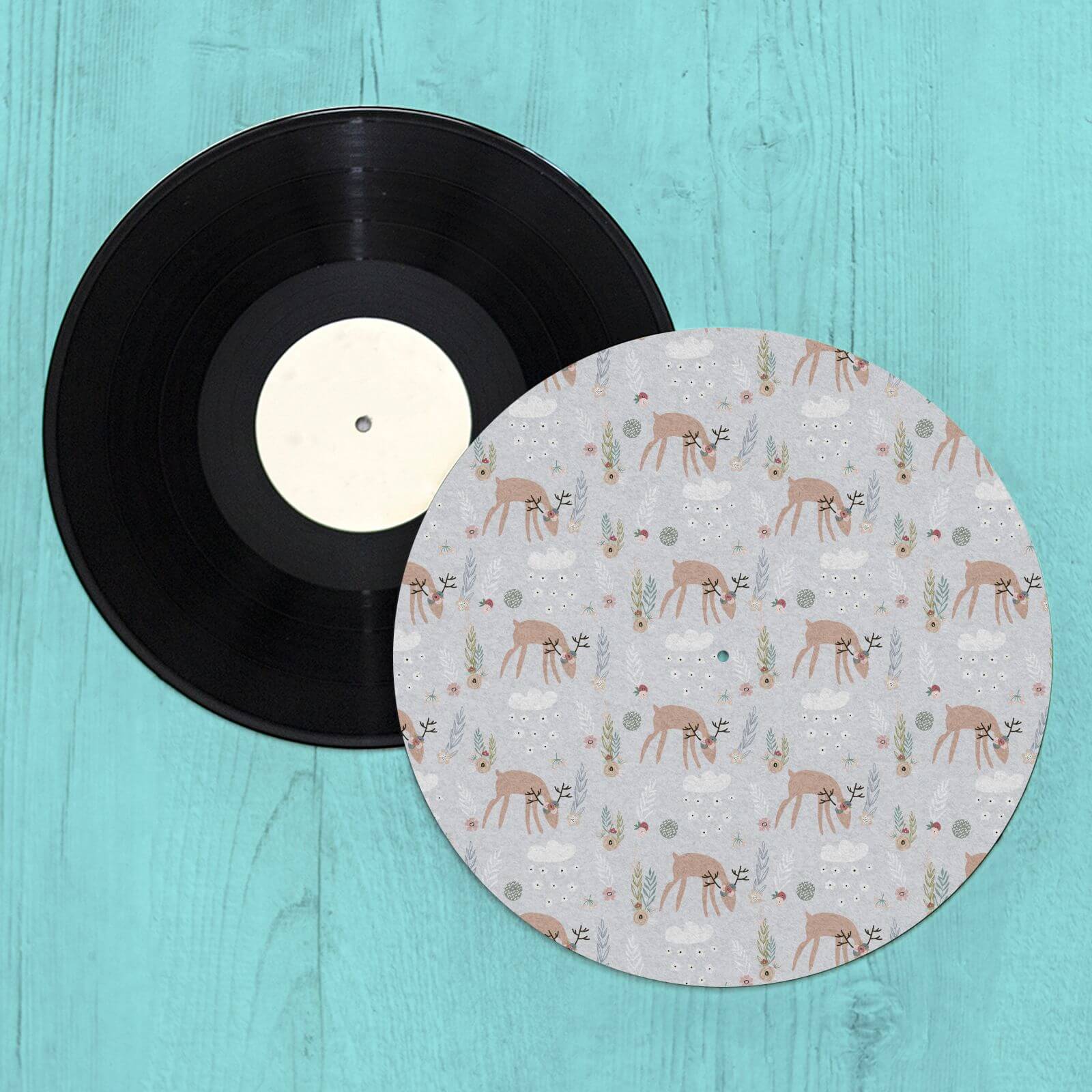 By IWOOT Snowy Deer Turntable Slip Mat |