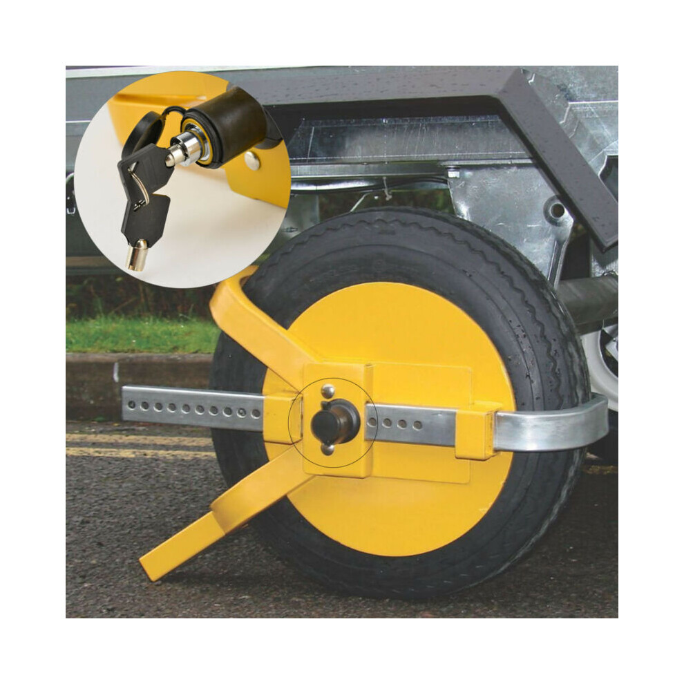 Unbranded Solid Steel 13-15" Car Van Wheel Clamp Safety Lock for caravan Trailer