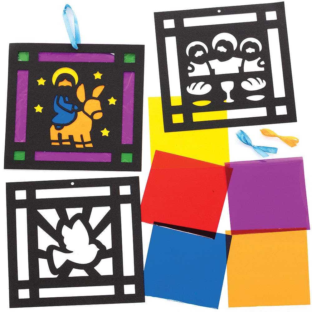 Baker Ross Holy Week Stained Glass Decoration Kits (Pack of 6)