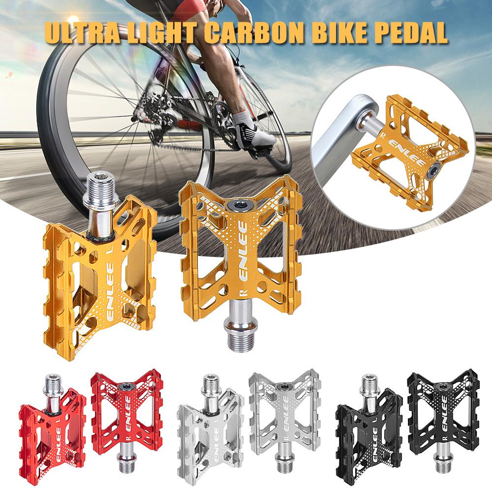 TOMTOP JMS Folding Bike Pedals Aluminium Alloy Flat Bicycle Platform Pedals Mountain Bike Pedals Cycling Pedals silver