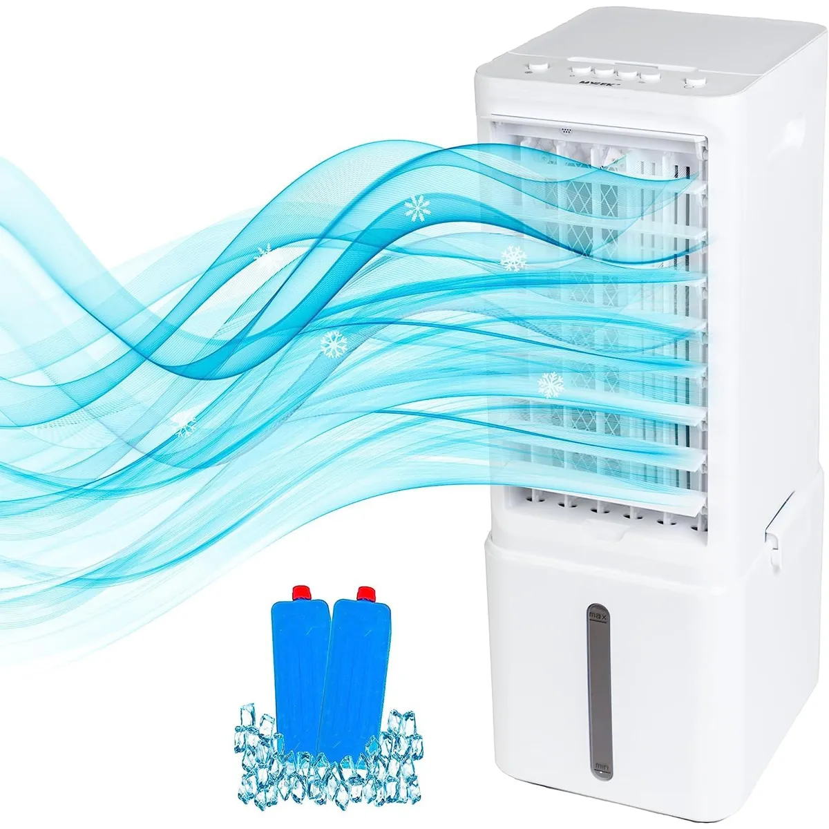 MYLEK Portable Air Cooler Mobile Evaporative Fan Humidifier Purifier 8L