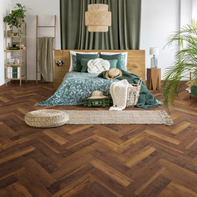GoodHome Chesterfield Herringbone Oak Effect Laminate Flooring, 0.87M²