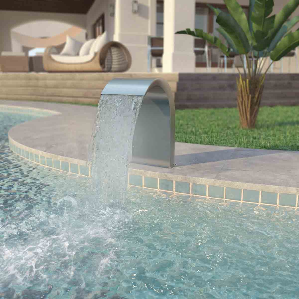 VidaXL Pool Fountain Stainless Steel 45x30x65 cm Silver
