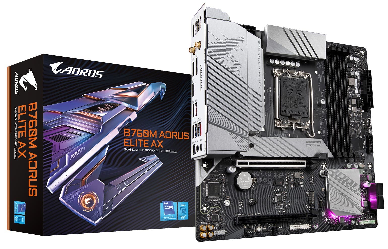 Gigabyte B760M AORUS ELITE AX mATX Motherboard for Intel LGA1700 CPUs