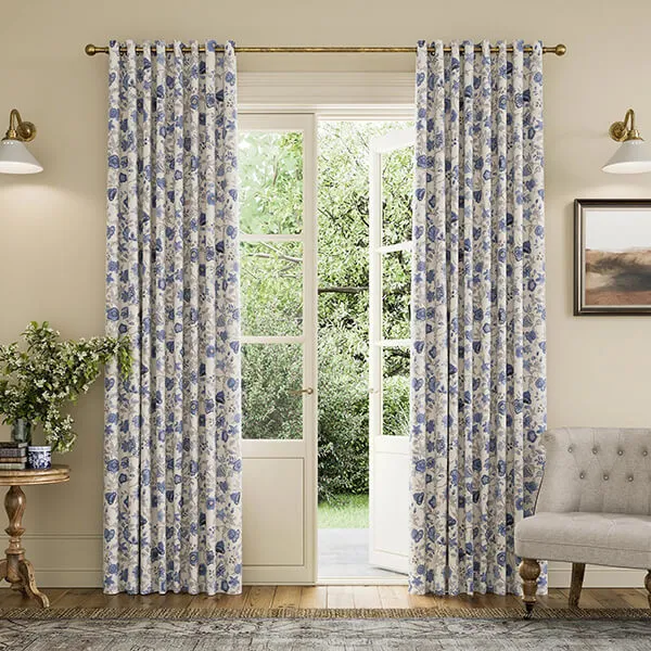 Joules Indienne Floral 66x90 Curtains Blue
