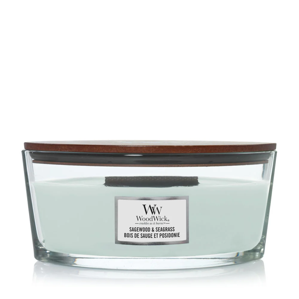Woodwick Ellipse Candles Sagewood & Seagrass 453.6g / 16 oz.