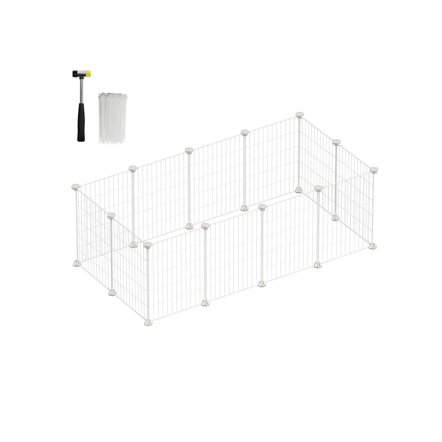 SONGMICS Diy Metal Guinea Pig Cage Black, White