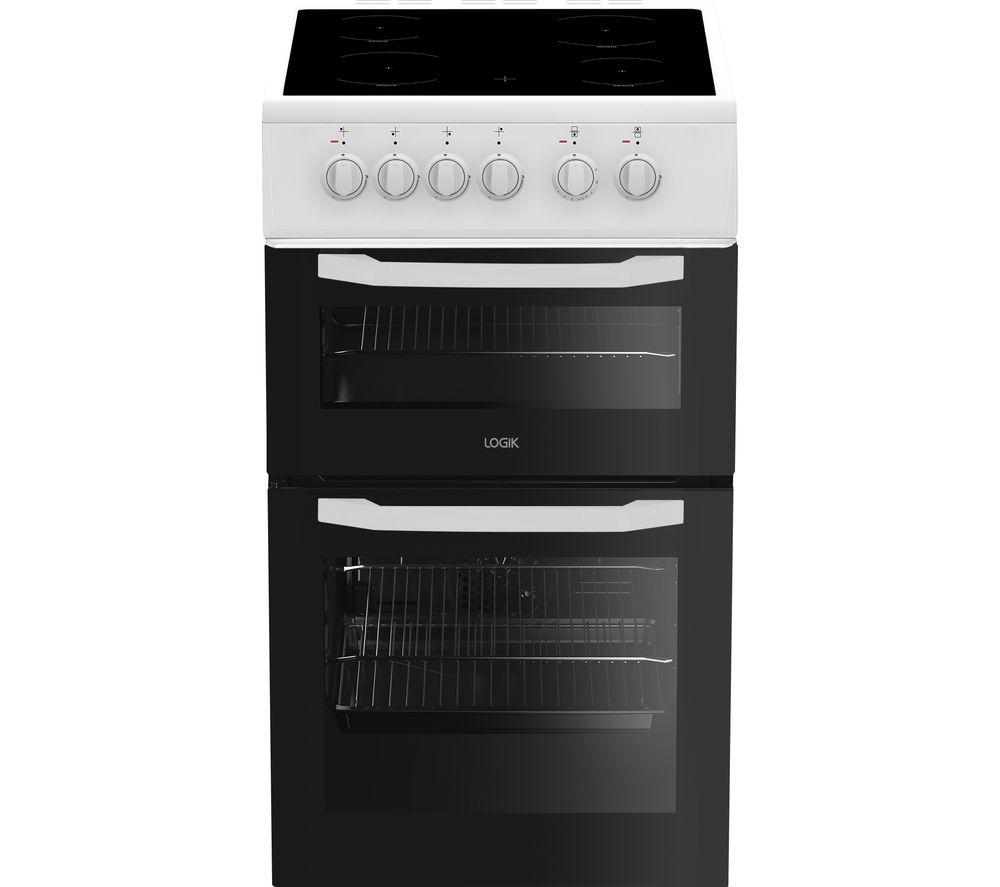 LOGIK LFTC50W23 50 cm Electric Twin Cavity Cooker - White, White