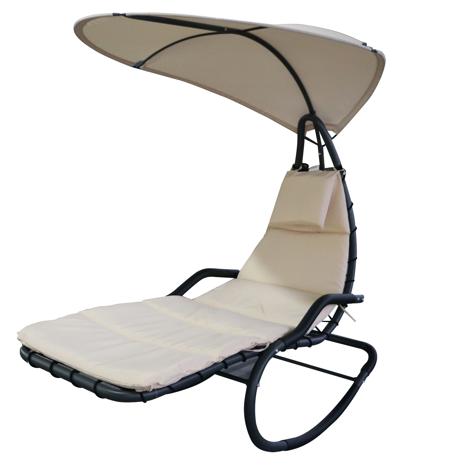 Bain de soleil transat à bascule design contemporain avec pare-soleil