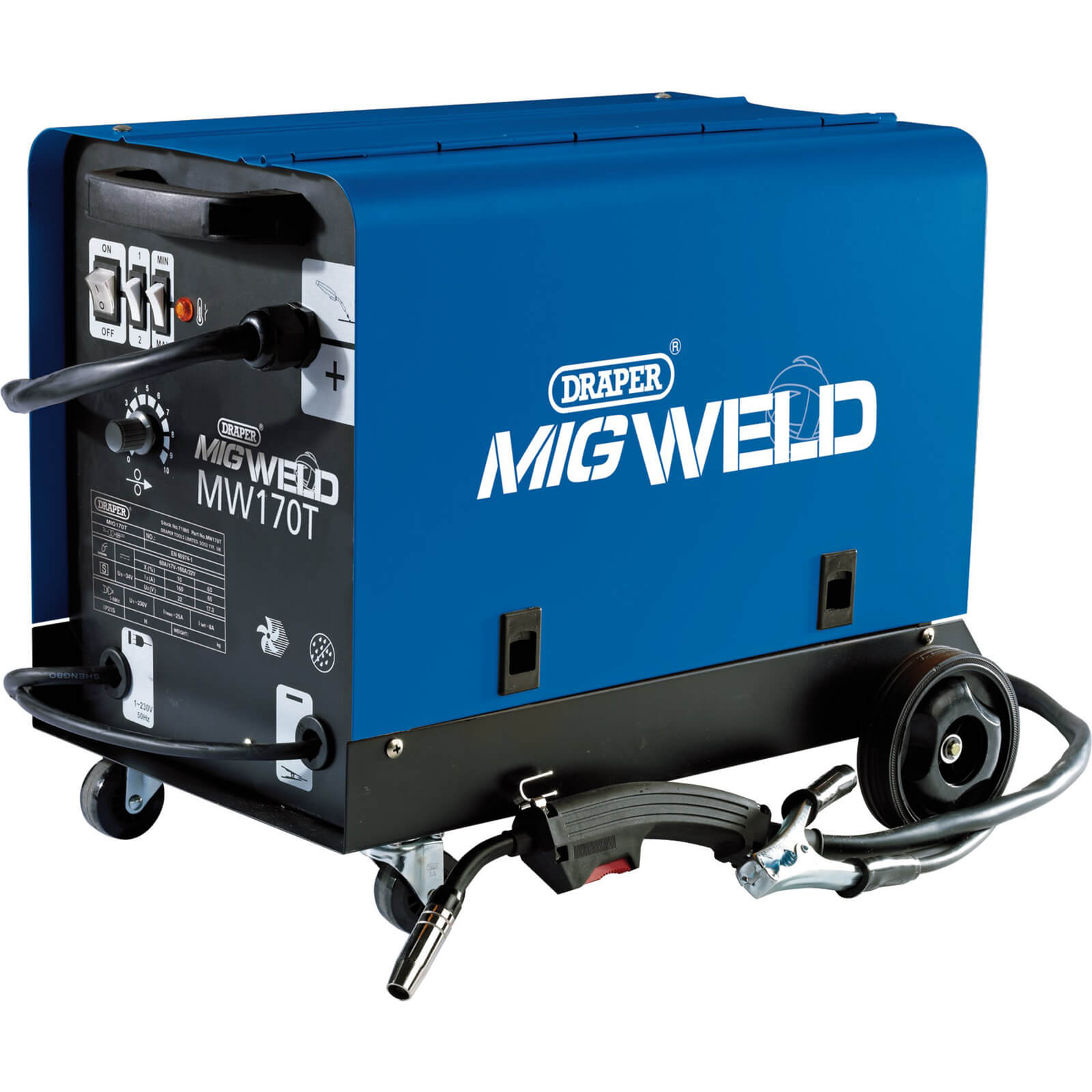 Draper 71095 Gas/Gasless Turbo MIG Welder 160A 230V