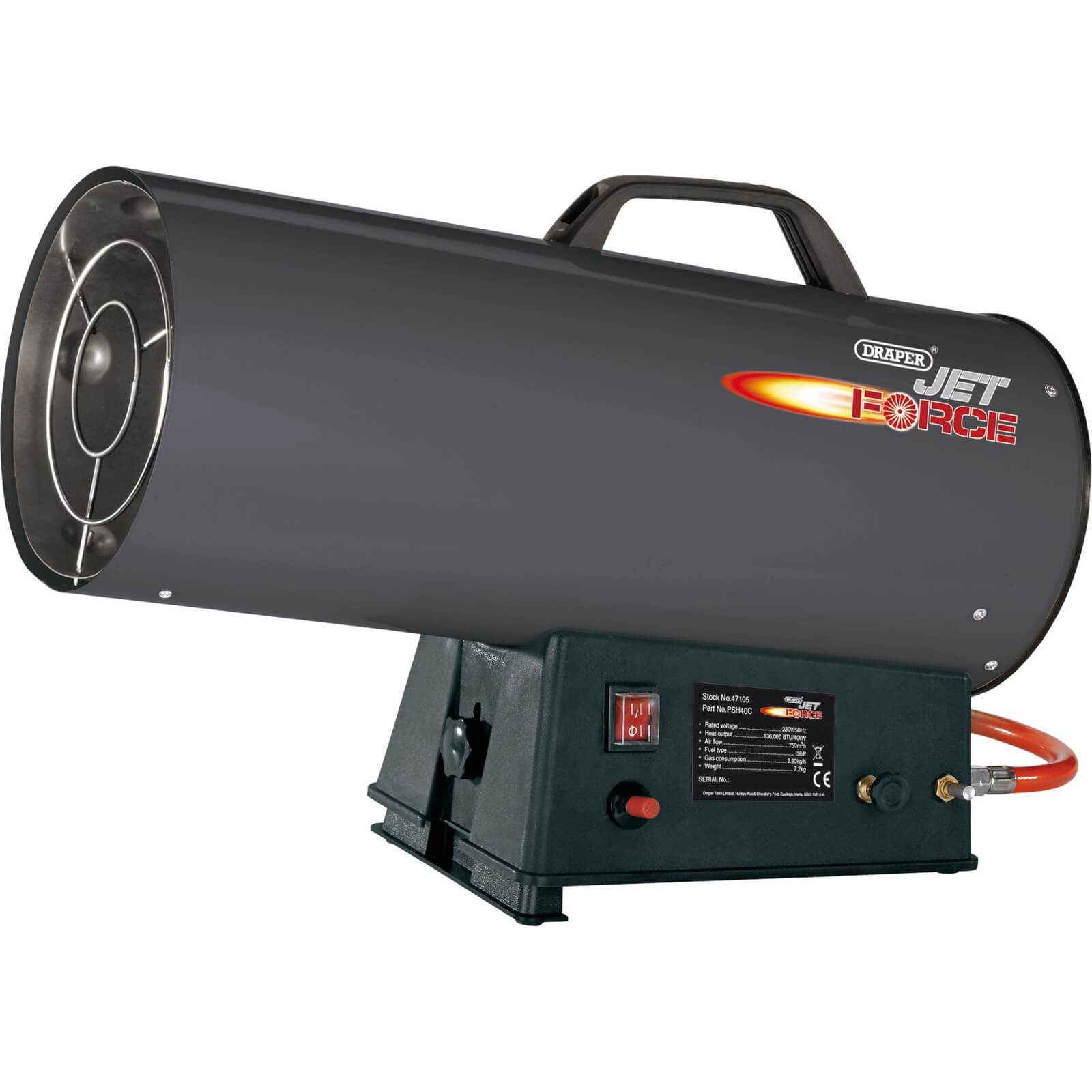 Draper Jet Force Propane Space Heater, 136,000 Btu/40 Kw 47105