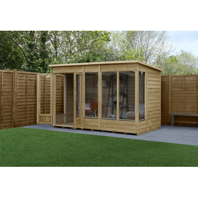 Forest Garden 4Life Pent Summerhouse 10X6 2 Door 5 Window