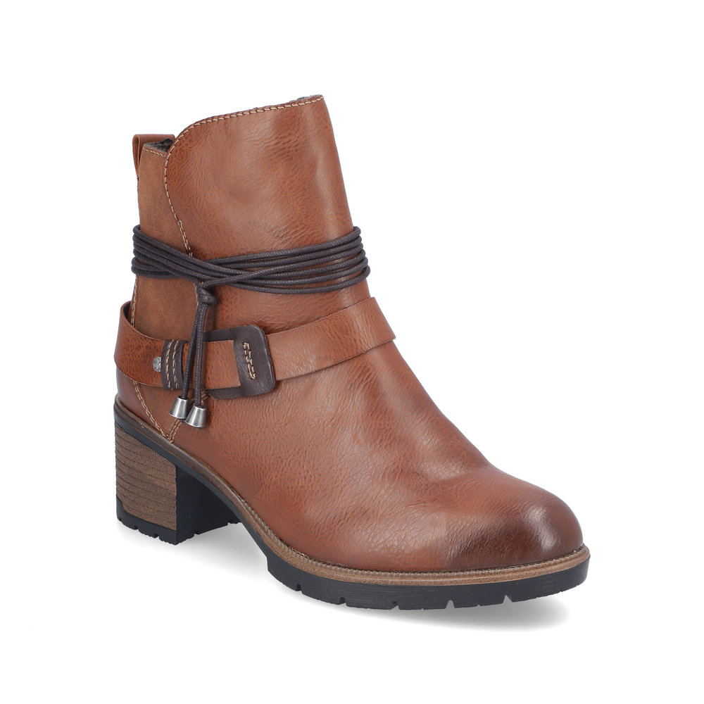 Rieker 77580-24 Tan Womens ankle boots in a Plain Synthetic in Size 38