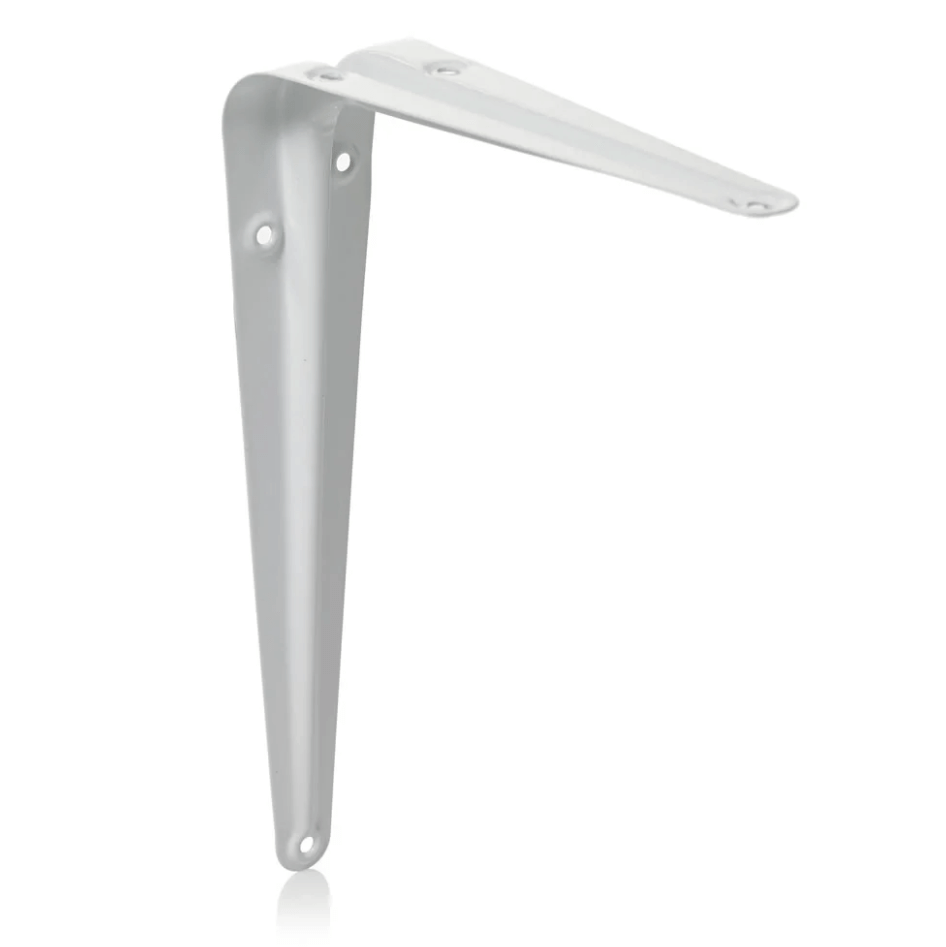 Hiatt Hardware Steel Shelf Brackets - White / 3in