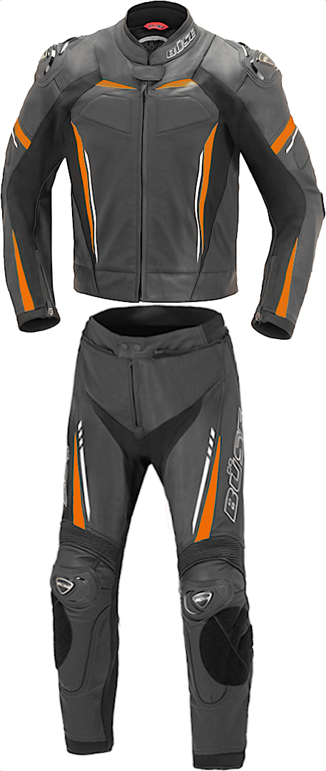 Büse Imola Two Piece Motorcycle Leather Suit, black-orange, Size 48, black-orange, Size 48