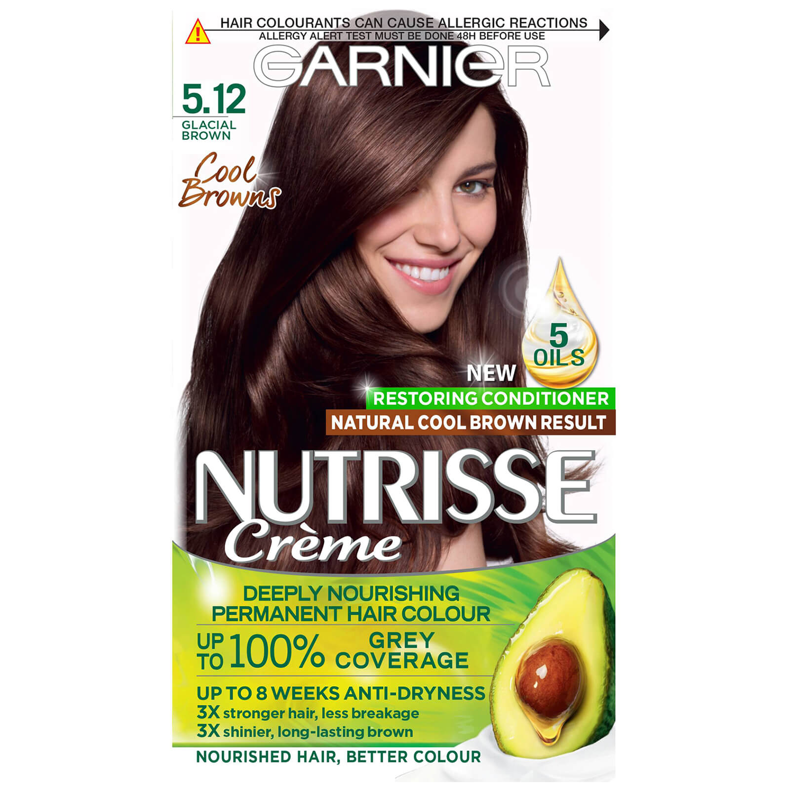 Garnier Nutrisse Permanent Hair Dye Glacial Brown 5.12