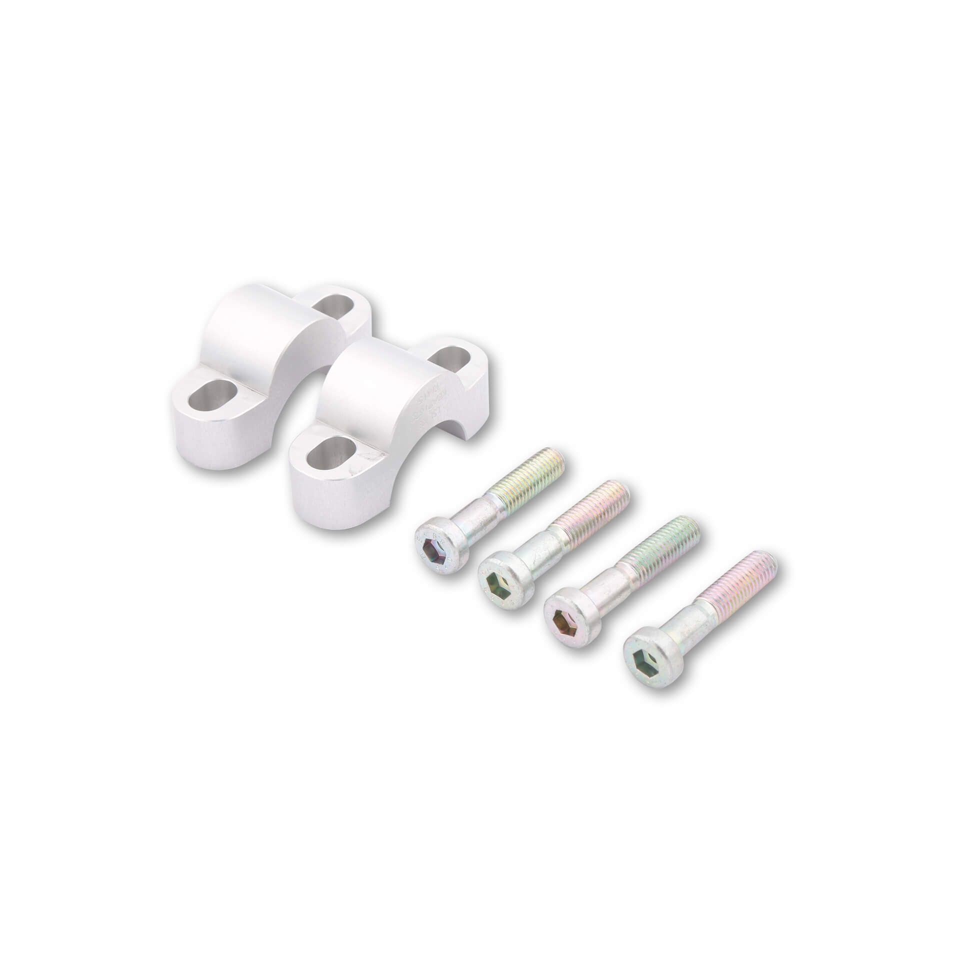 LSL Clamp bracket increase 25mm for Ø28,6mm handlebars, silver, silver