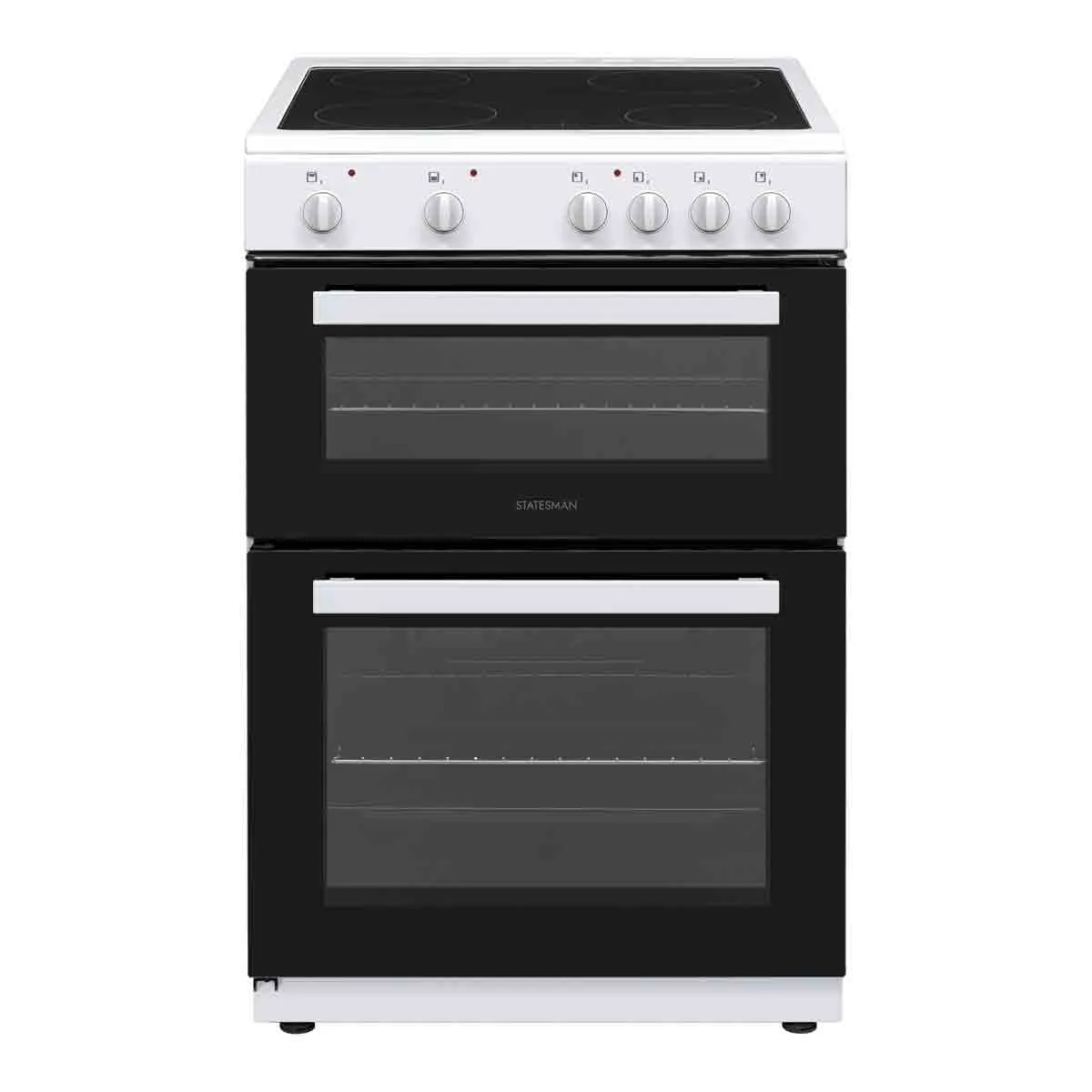  60Cm Double Oven Electric Ceramic Cooker White