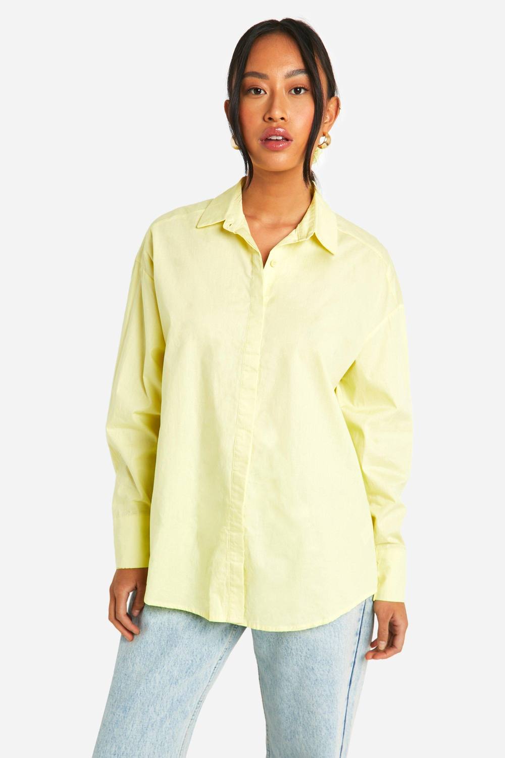 Boohoo Womens Lemon Oversized Shirt And Matching Hair Scrunchie Set