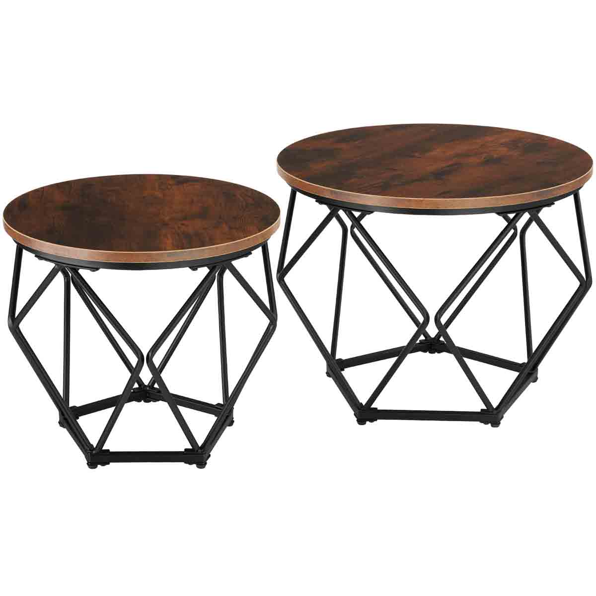 TecTake 2 Coffee Tables Benham, Brown