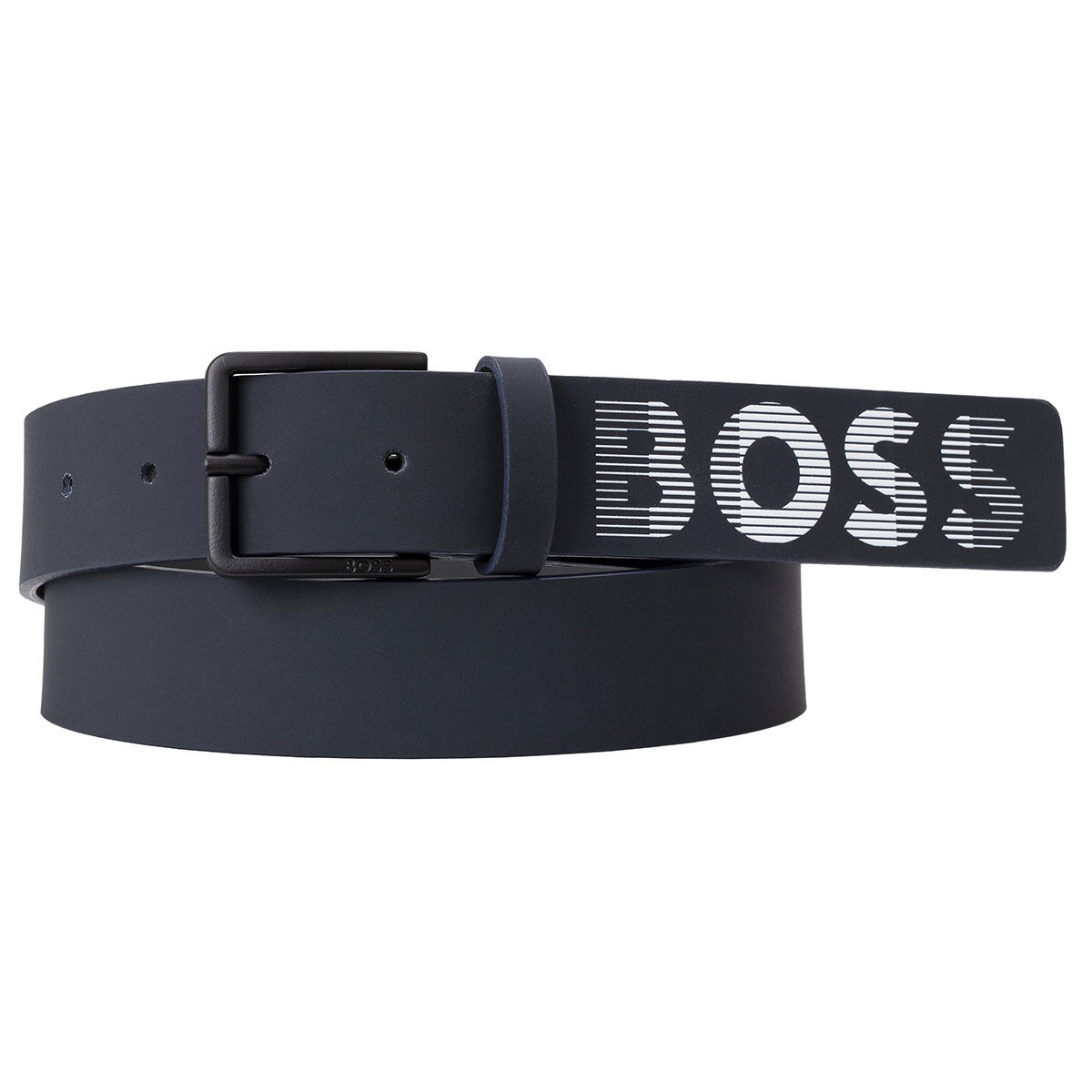 Hugo Boss Men's Ther Logo Dig Golf Belt, Mens, Dark blue, 85 cm | American Golf