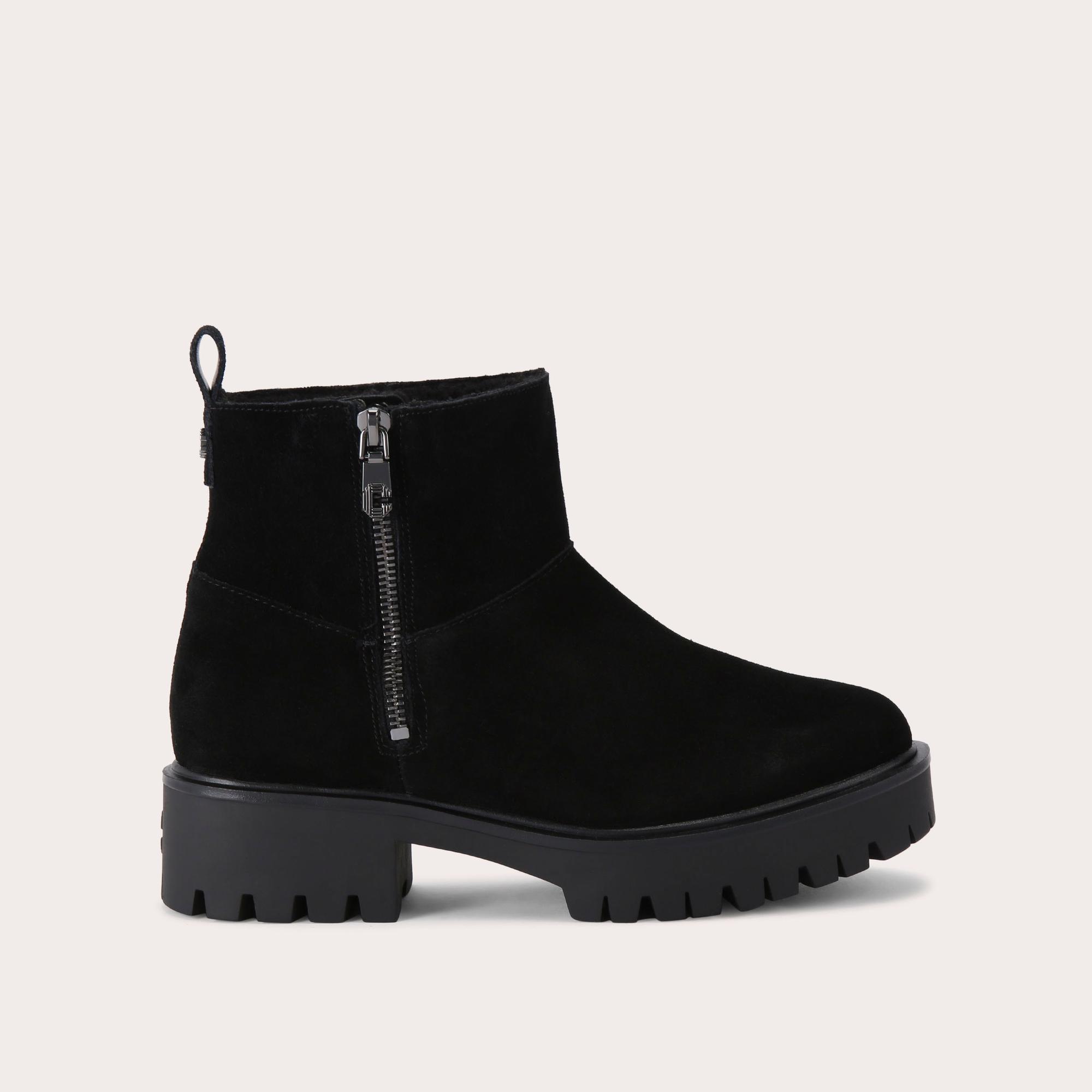Carvela Women's Ankle Boot Black Suede Limit Fur