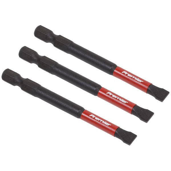 Sealey AK8253 Slotted 6.5mm Impact Power Tool Bits 75mm - 3pc