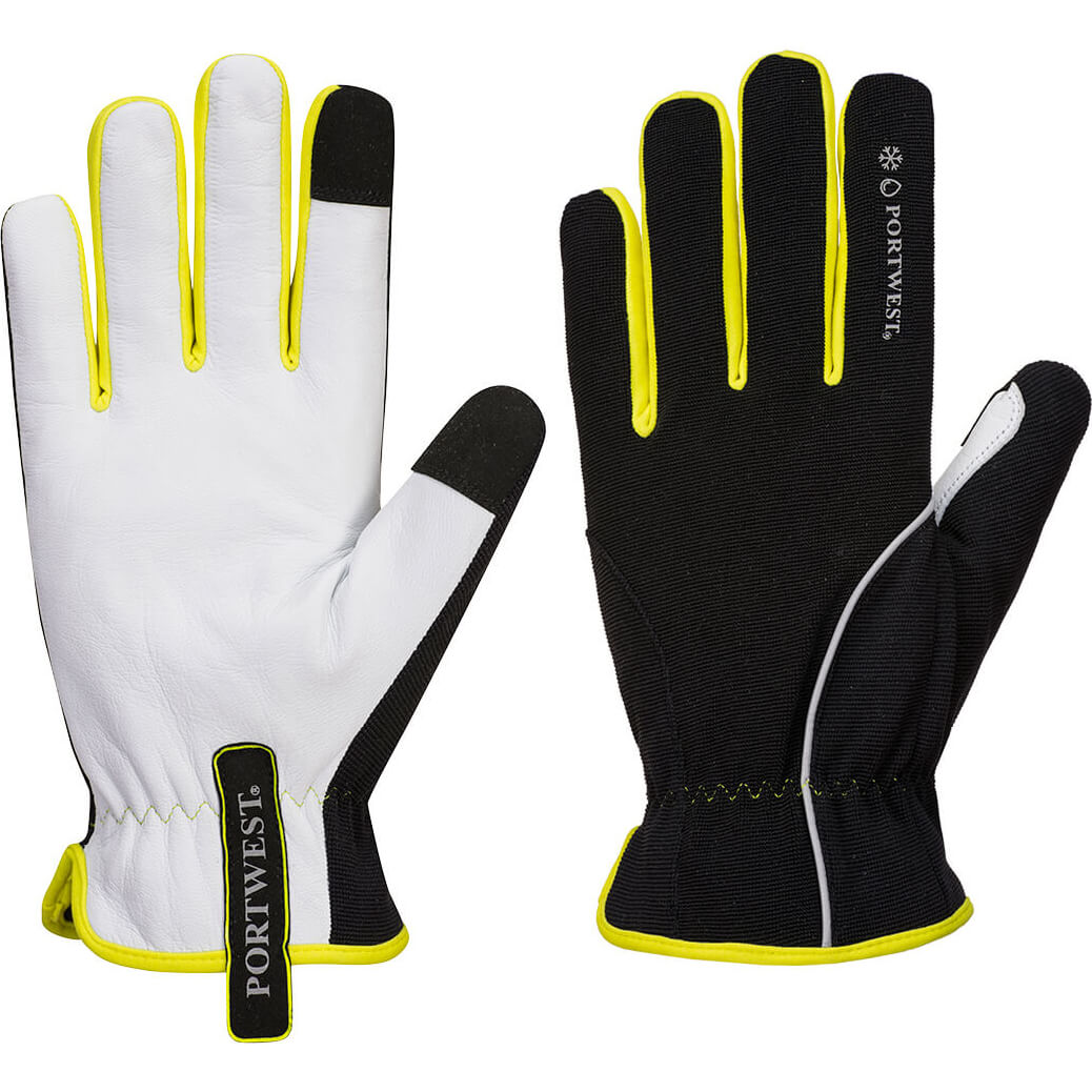 Portwest A776 PW3 Winter Glove Size: XL, COLOUR: Black/Yellow