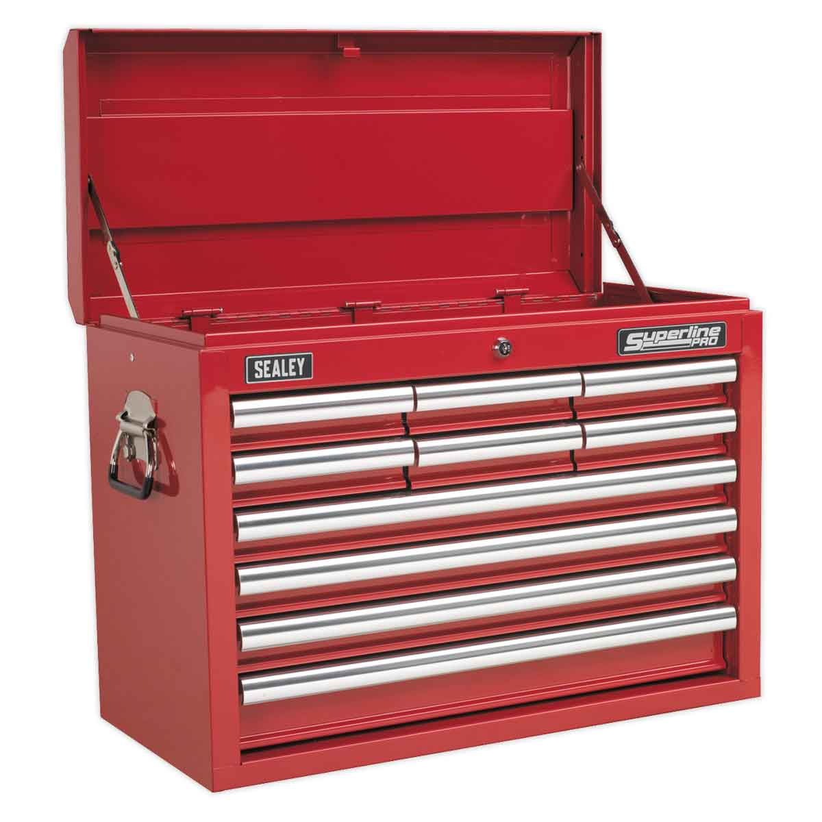  Superline Pro 10 Drawer Heavy Duty Tool Chest Red