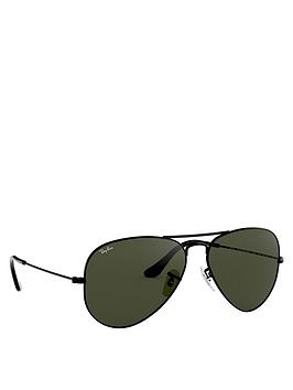 Ray-Ban Aviator Metal Frame Lens Sunglasses - Black|