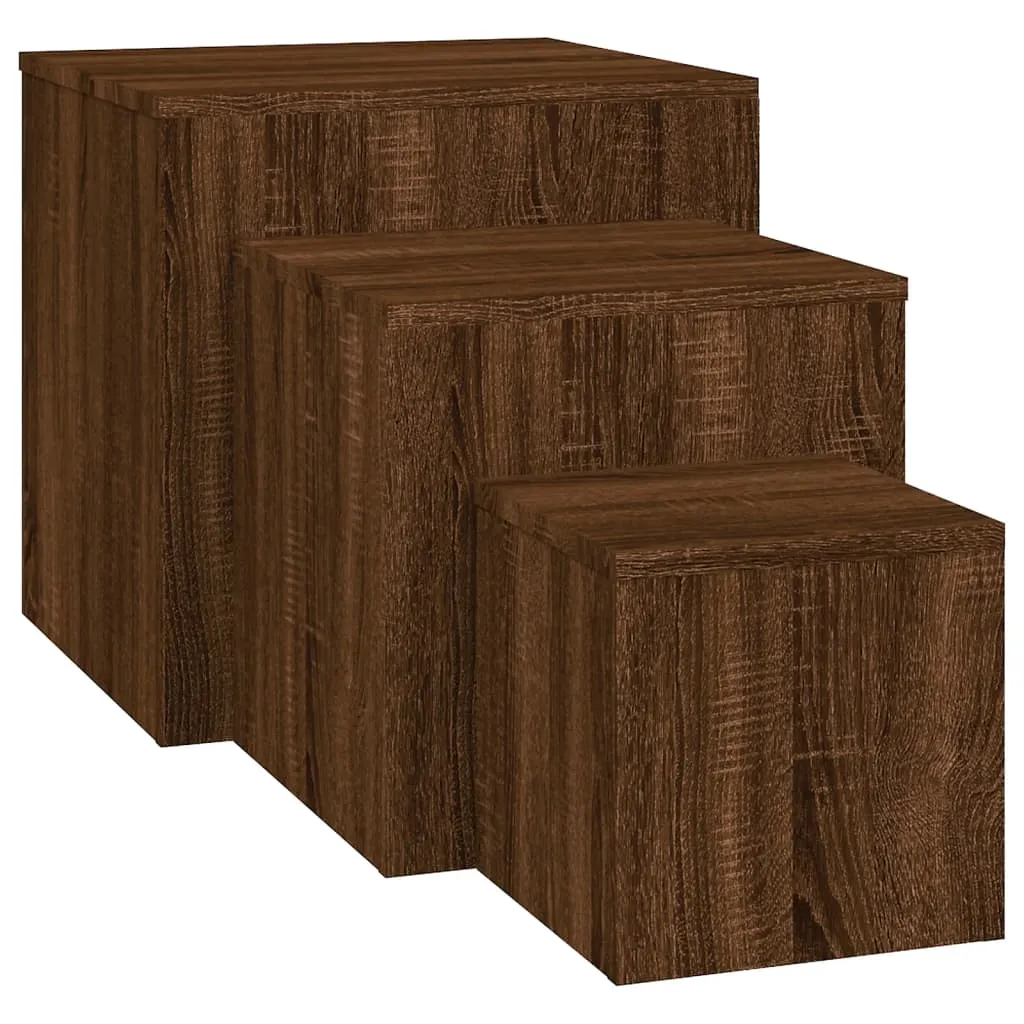 VidaXL Side Tables 3 Pcs Chipboard brown