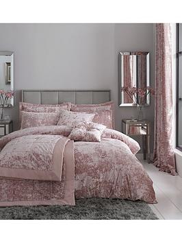 Catherine Lansfield Women's Crushed Velvet Super King Duvet Set|Size: Super King|blush