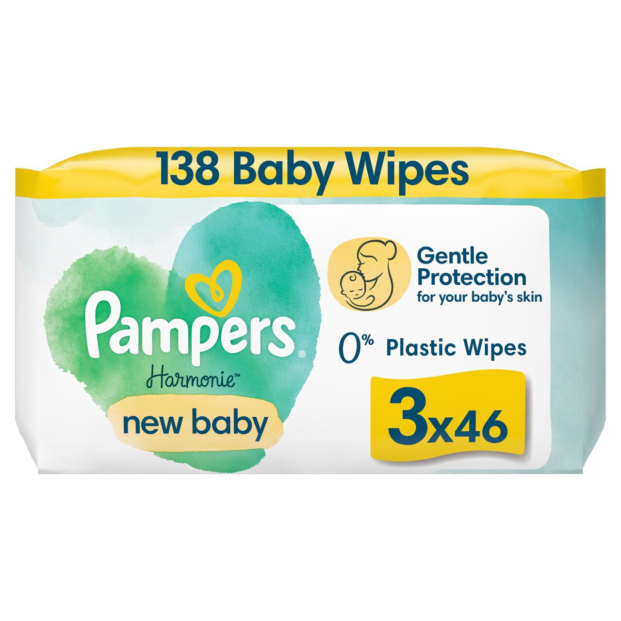 Pampers Harmonie New Born Plastic Free Wipes 138 Wipes