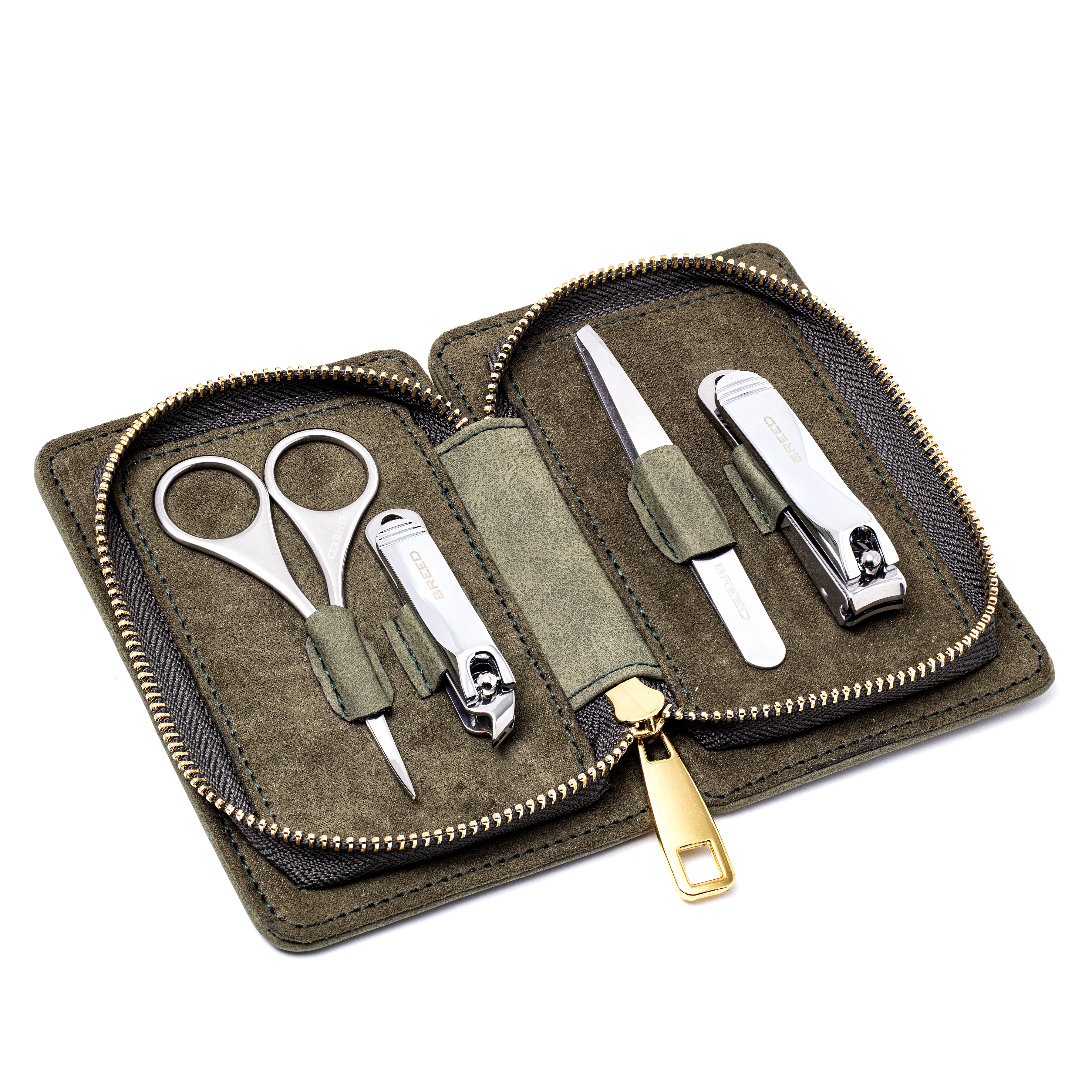 Breed Mens Sabre 4 Piece Surgical Steel Groom Kit - One Size