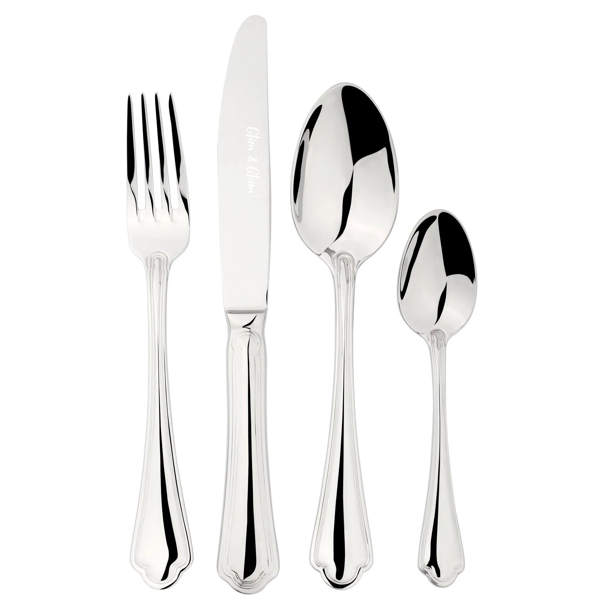Glim & Glam Cutlery Sets Stainless Steel 18/8 24pc Set Catering Alhambra - Grey - One Size