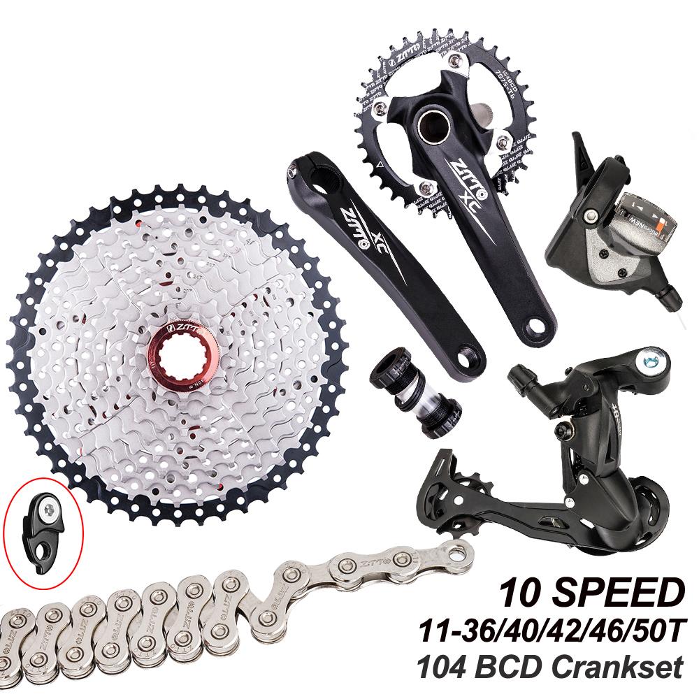 Automobile And Motorcycle Supplies ZTTO 1x10 Speed MTB Derailleurs Shifter Groupset Bike Crankset 11-50T Cassette Flywheel 10 Speed multicolour