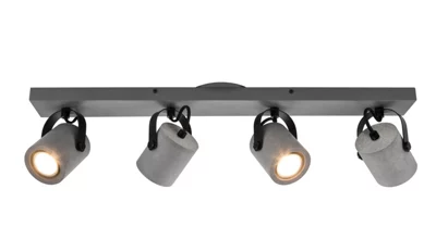 GoodHome Kempston Bar Matt Grey 4 Light Spotlight