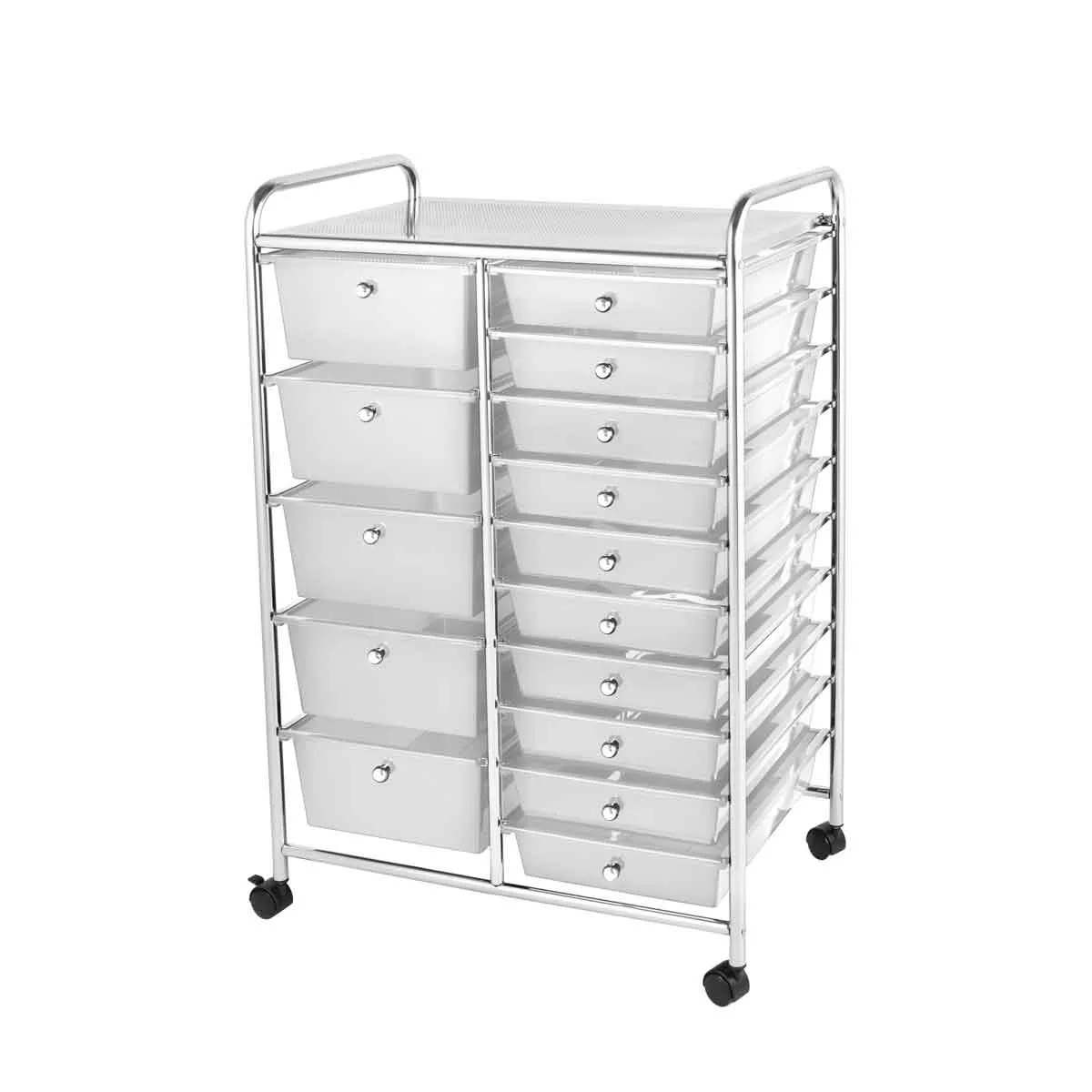 Home Treats Storage Trolley On Wheels 15 Drawer Storage Unit For Salon, Beauty Make Up, Home Office Organiser
