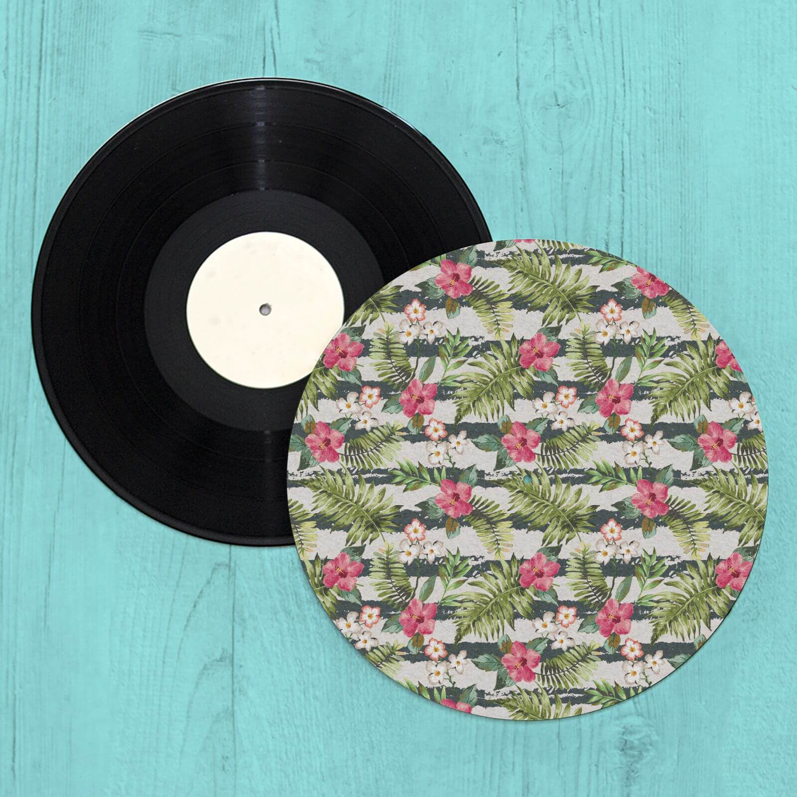 By IWOOT Tropical Stripes Turntable Slip Mat |