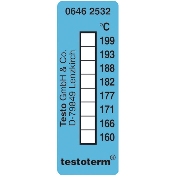 Testo Temperature Sensitive Label, +161°C to +204°C, 2 Levels