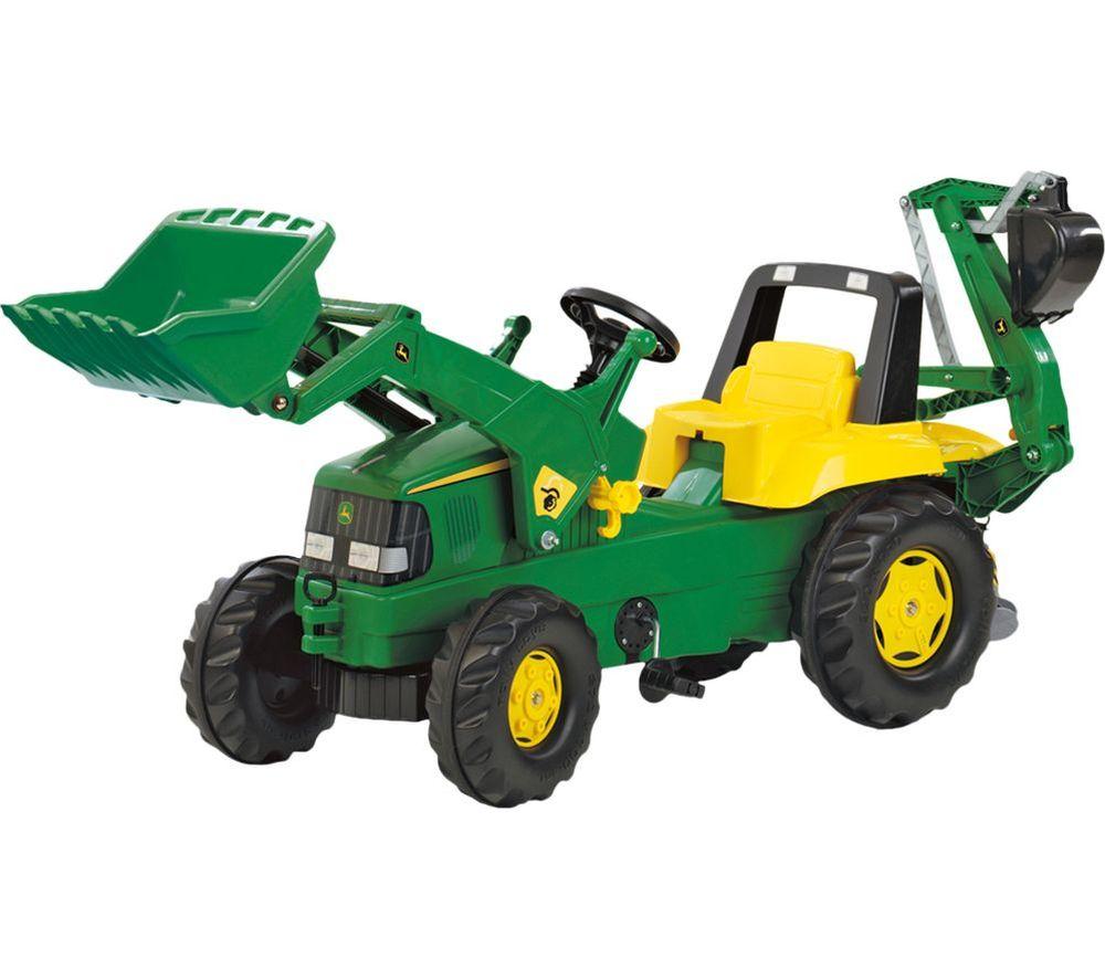  Rollyjunior John Deere Loader & Excavator Kids' Ride-on Toy - Green & Yellow, Yellow,green
