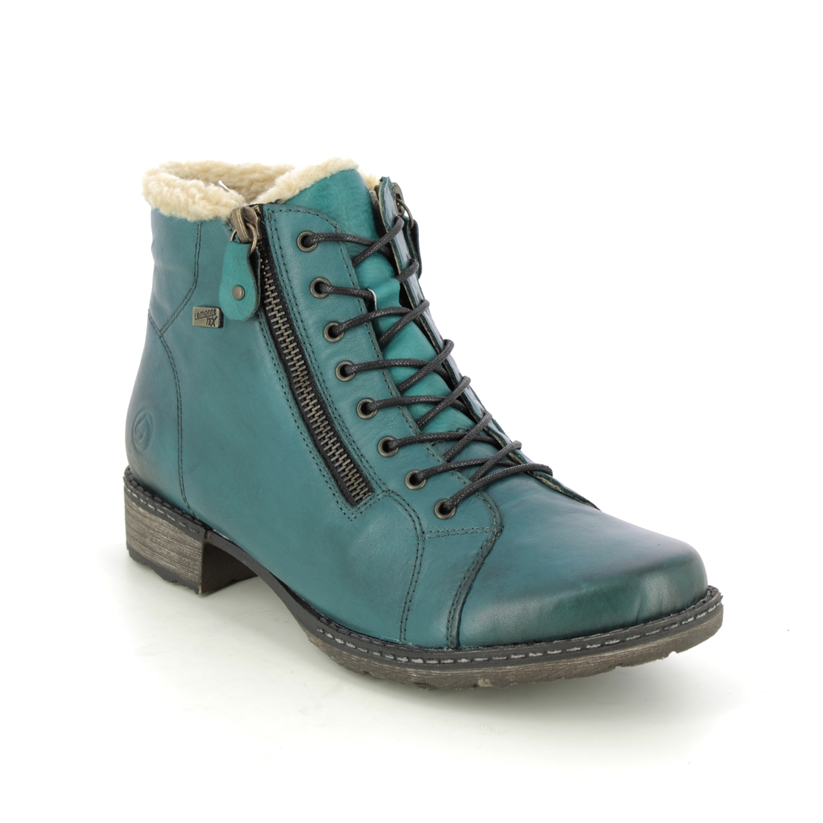 Remonte D4372-12 Peesienna Tex Turquoise Leather Womens Lace Up Boots