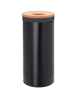 Brabantia - Cork Lid Laundry Bin - Black - 35 Litres