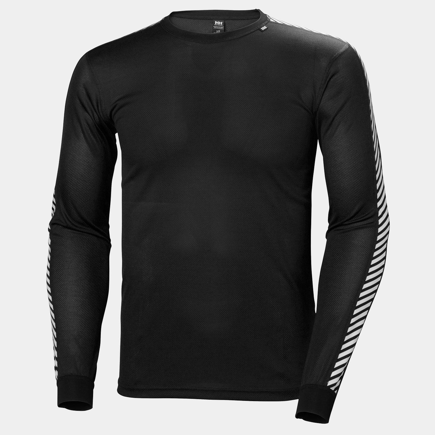 Helly Hansen Lifa Stripe Base Layer Crew Top, Black