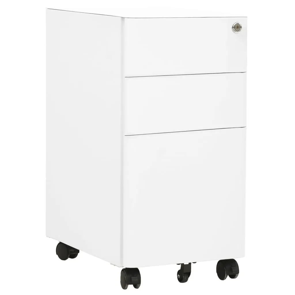VidaXL Mobile File Cabinet White 30x45x59 cm Steel