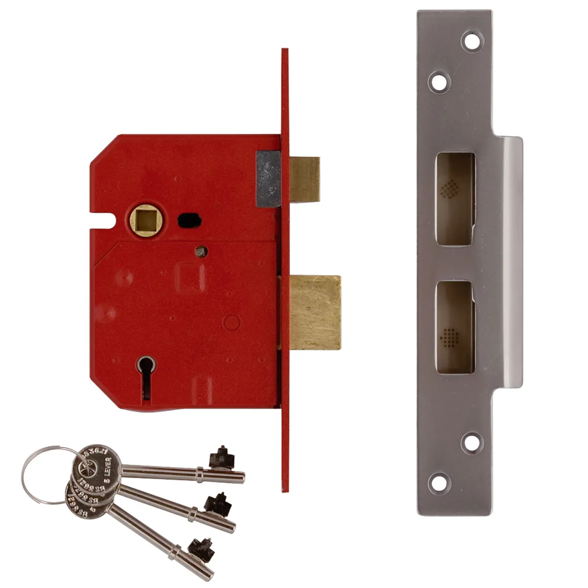 Union UNNJ2234EC30 2234E 5 Lever BS Mortice Sashlock Satin Chrome Finish 79.5mm 3in Box
