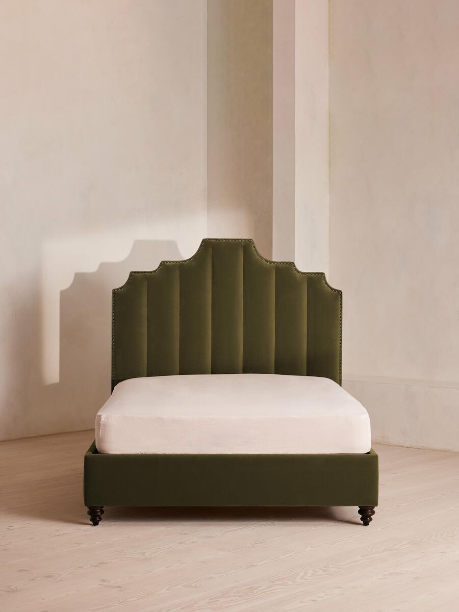 Soho Home Gerrard Bed, Double, Velvet, Olive