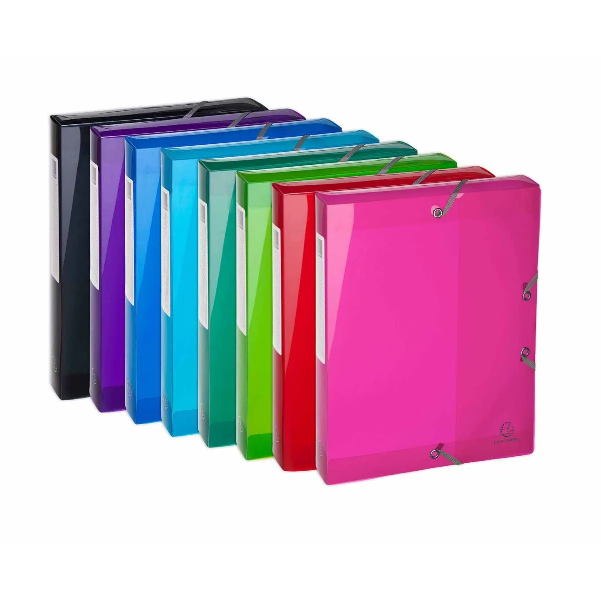 Exacompta Exacompta Iderama Elastic Box File A4 Pack of 8 Assorted | Filing & Folders > Box Files > Box Files