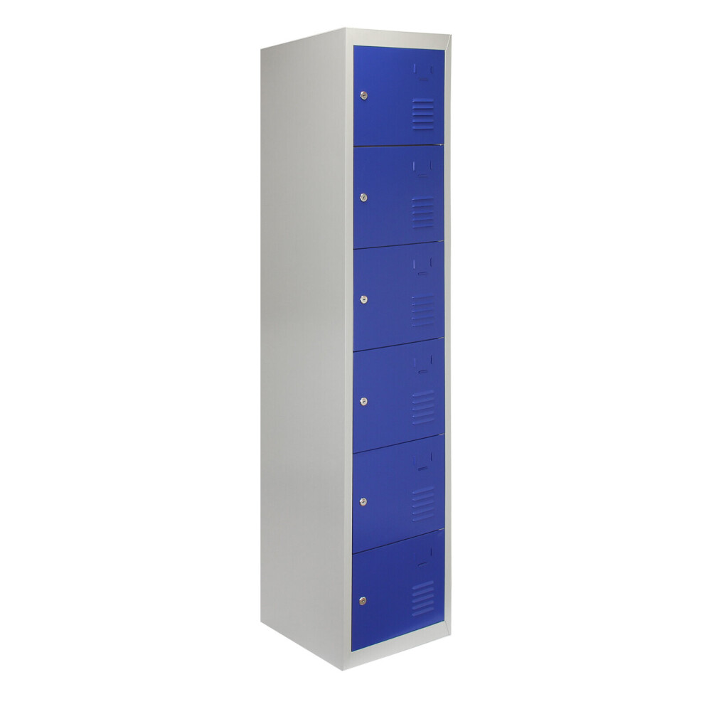 Monster Cable Metal Storage Lockers - Six Doors, Flatpacked, Blue